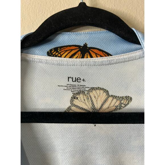 Rue 21 Plus Rue + Women’s 4X Anti Social Butterfly Jersey Button-Up Top - Picture 2 of 3